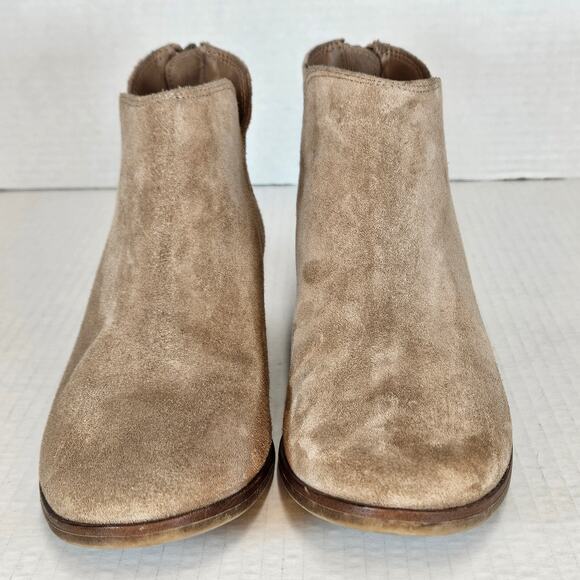 Michael By Michael Shannon Nadya Beige Leather Suede Ankle Boots Size 6 - Picture 5 of 7